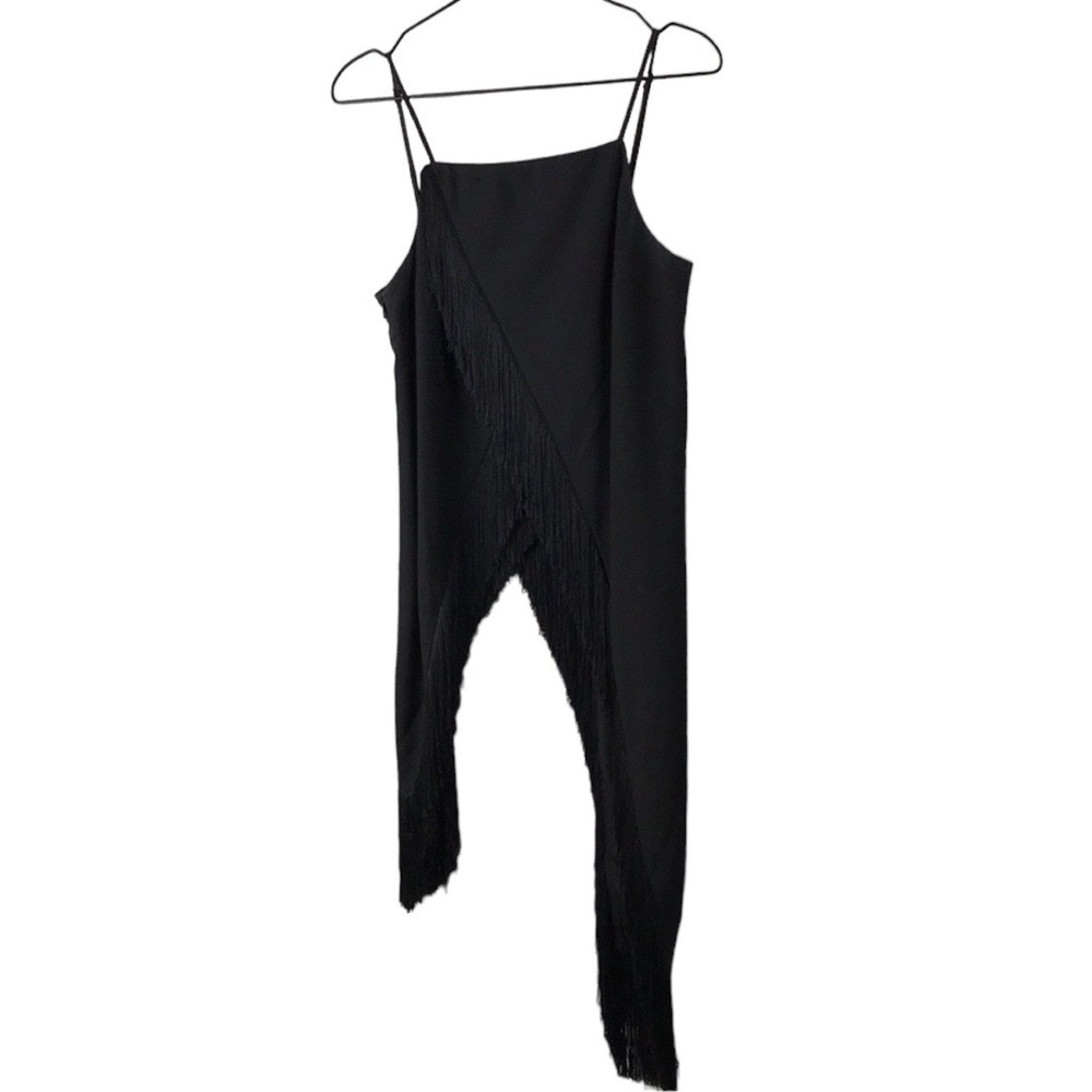 Finders Keepers black asymmetric fringe top